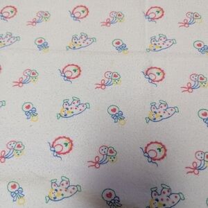 Vintage 90s Circus Clown Receiving Blanket 100% Cotton 25" X 27" READ